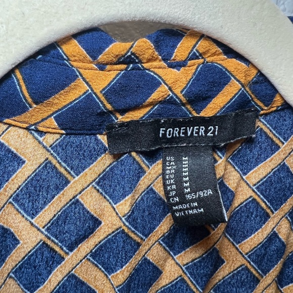 Forever 21 Blue and Mustard Short Dress Size M - Picture 5 of 13